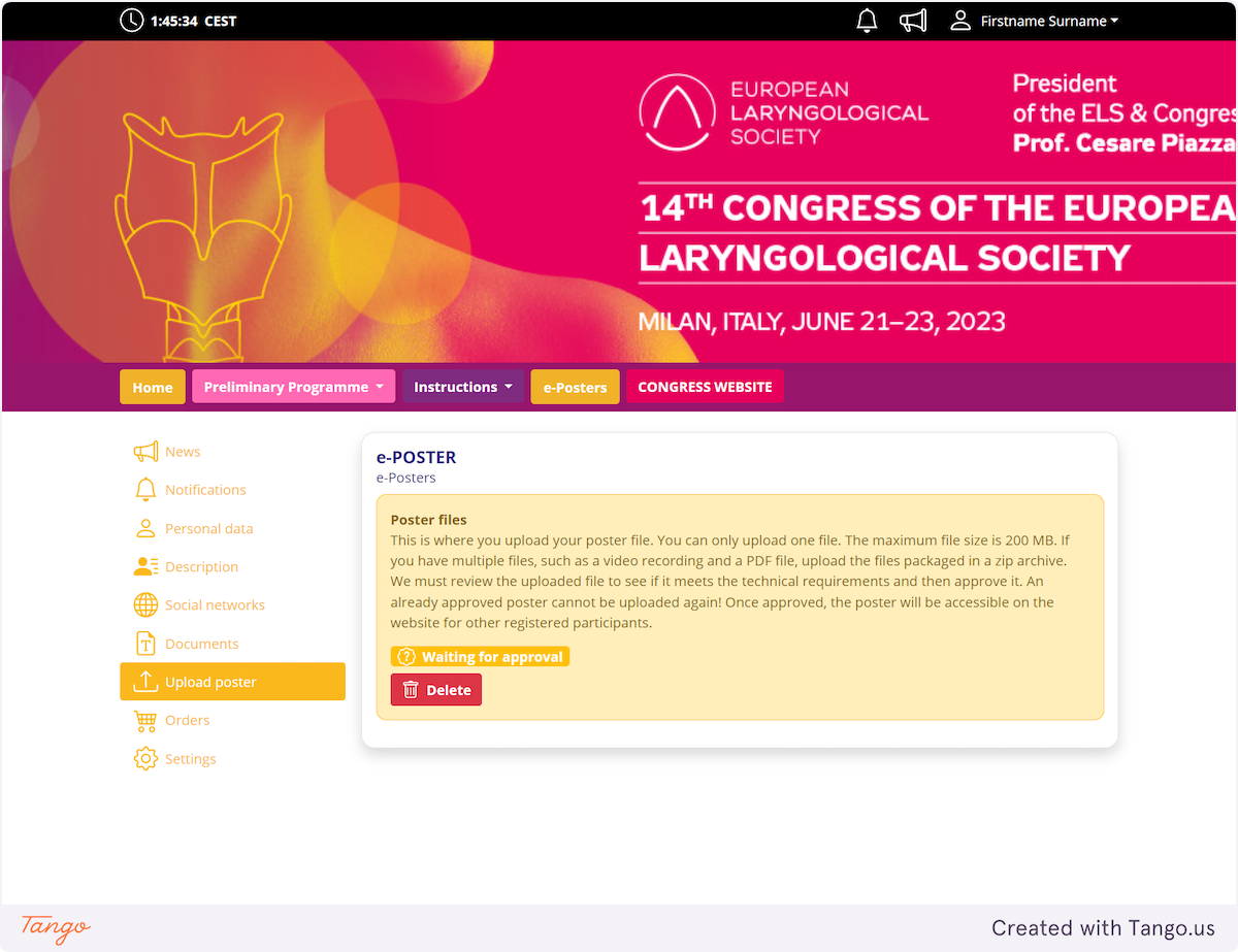 Select your file e.g. "my_presentation.pptx" from file upload menu