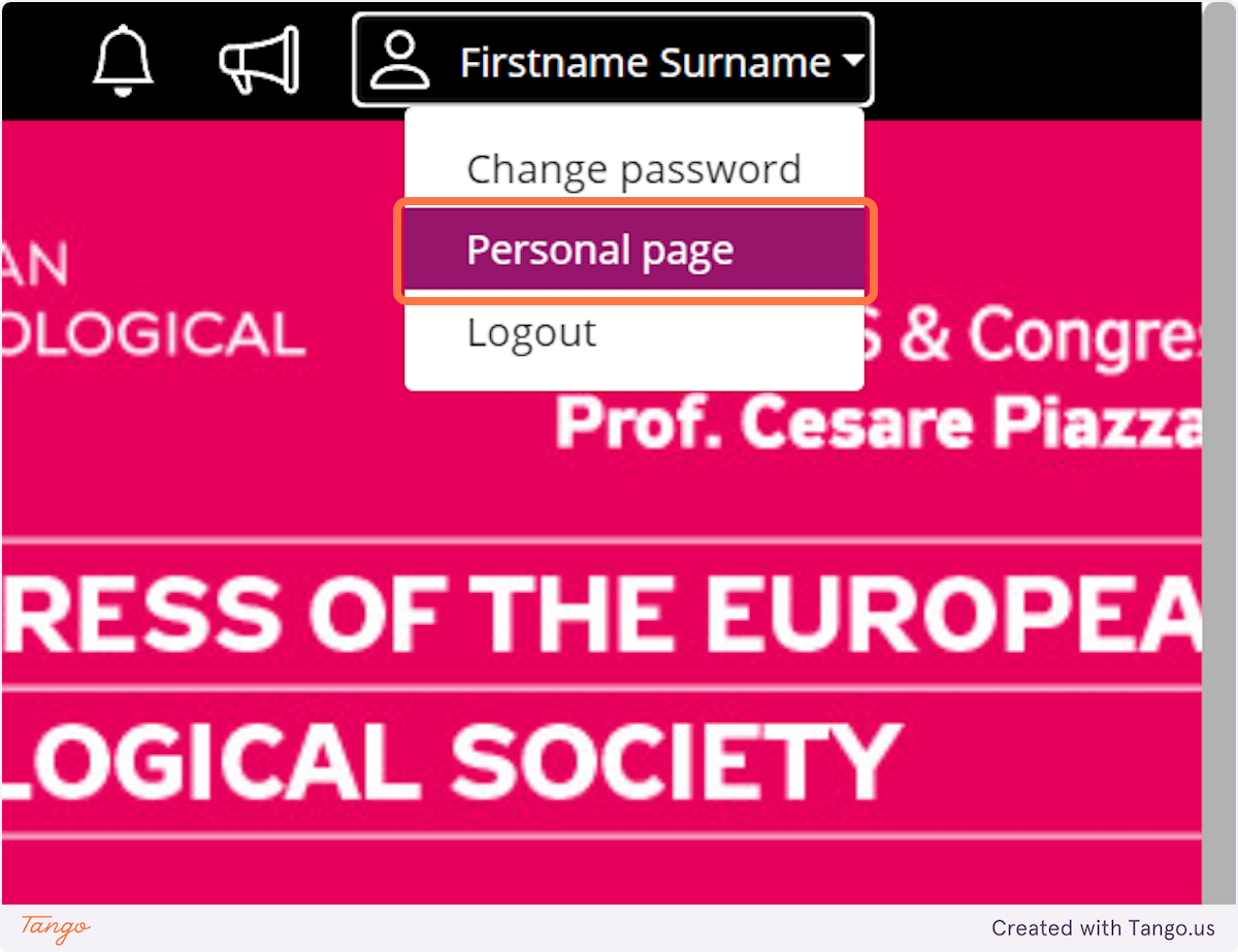 Click on Personal page