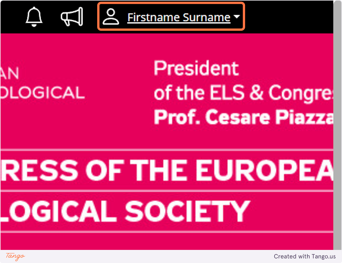 Click on your USERNAME